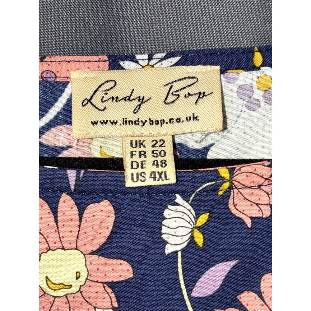 Lindy Bop Audrey Floral Fit Flare Dress US 4XL Retro 50s Swing Rockabilly Pinup - Picture 2 of 13